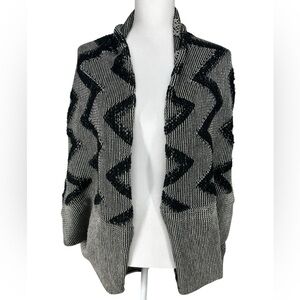 Black & Gray Sweater Cocoon Wrap / One-Size